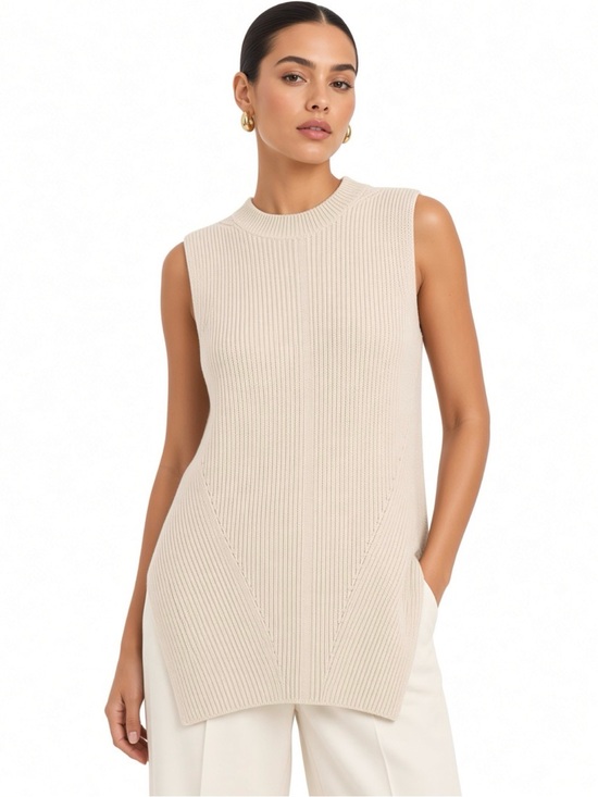 The Row Sweaters - The Row Cashmere + Superfine Merino Wool Blend knit sleeveless sweater- size M